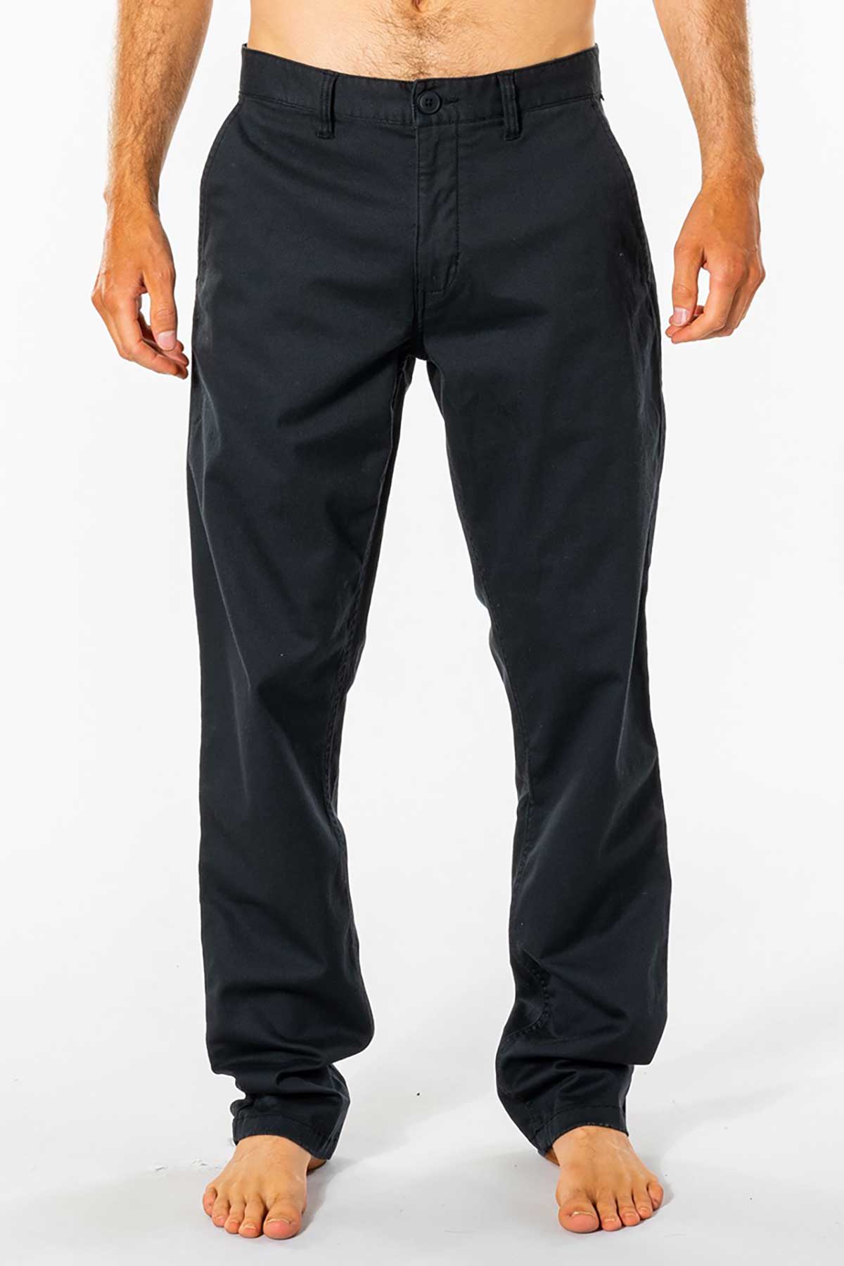 Rip Curl Mens Pant Re Entry Chino black front view close up
