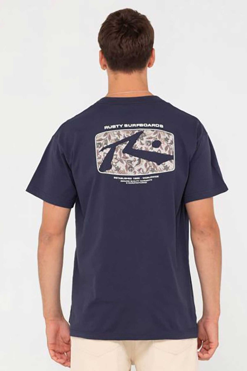 Rusty Advocate Short Sleeve Tee Boys Navy Back