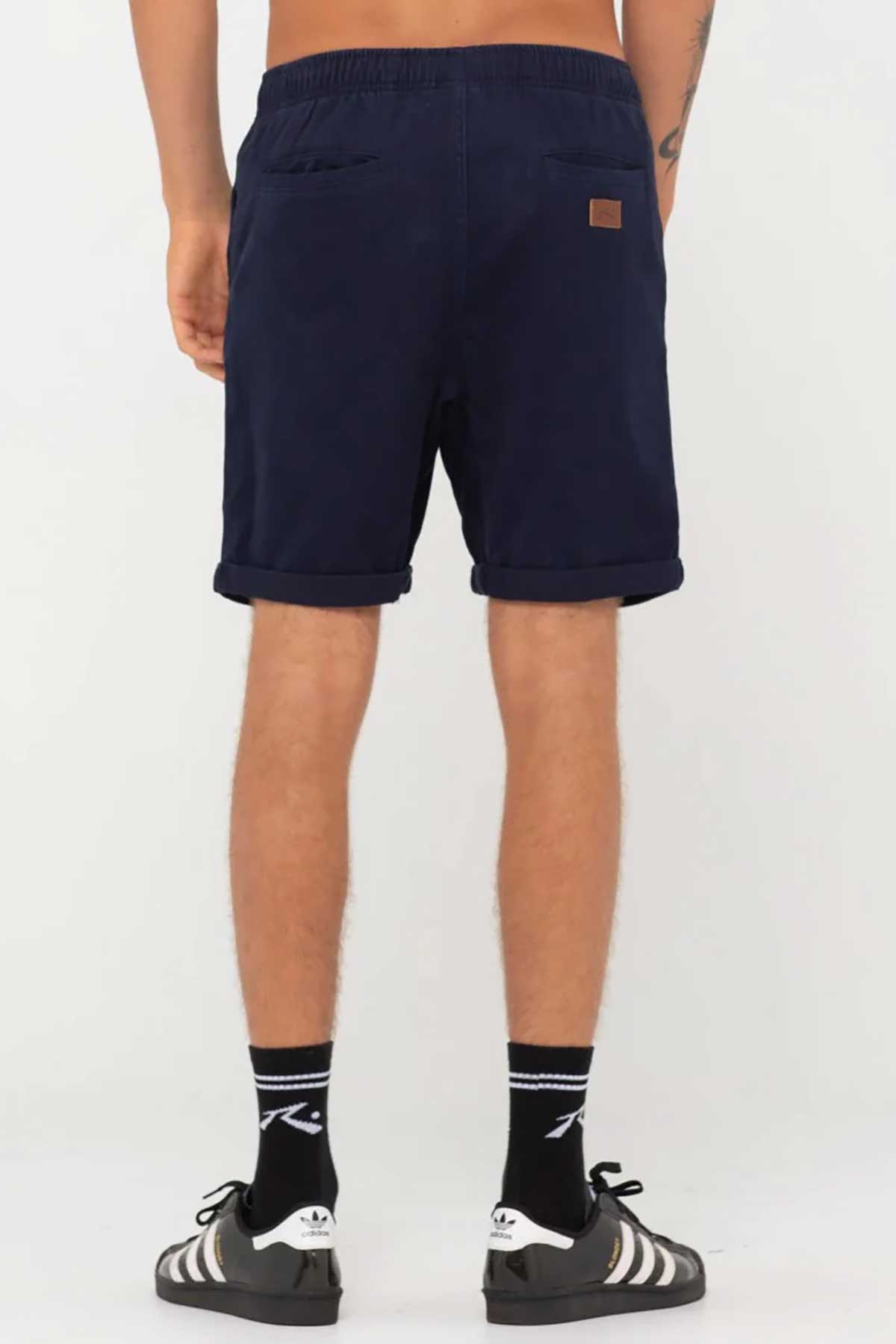 Rusty Hooked On 18 Elastic Short Navy Back