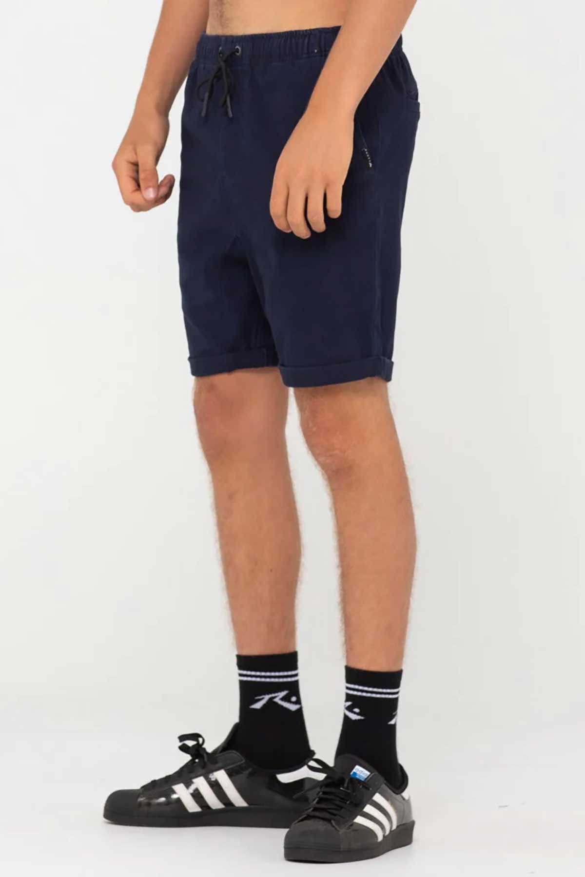 Rusty Hooked On 18 Elastic Short Navy Side