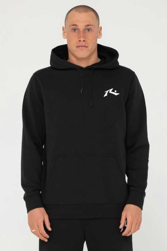 Rusty Mens Competition Hooded Fleece in Black