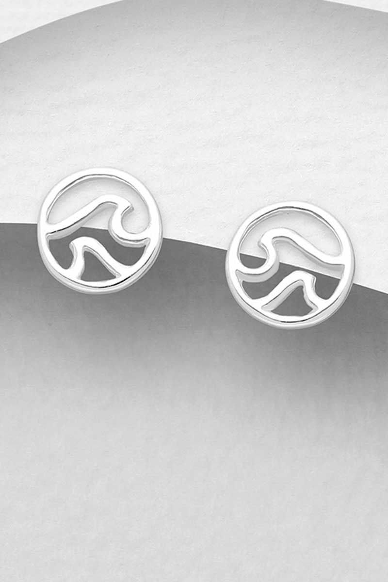 Sterling Silver Earrings - Small Wave