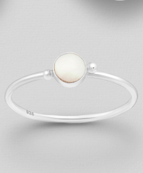 Sterling Silver Shell Droplet Ring