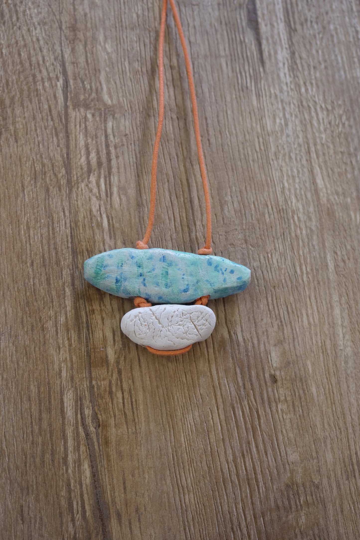 Blue bone two tone necklace