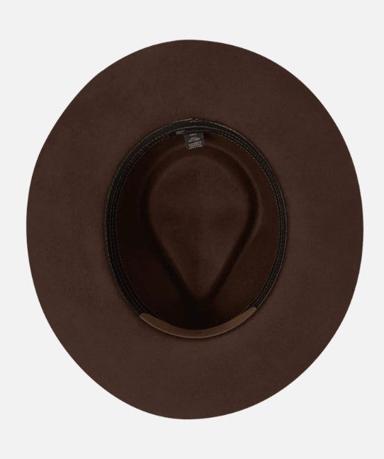 Unisex Felt Wide Brim Fedora, Goodwin- Rust, internal.