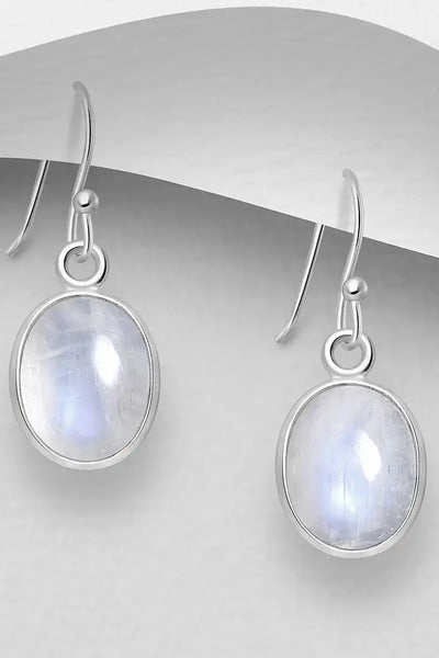 womens sterling silver drop earrings with moonstone