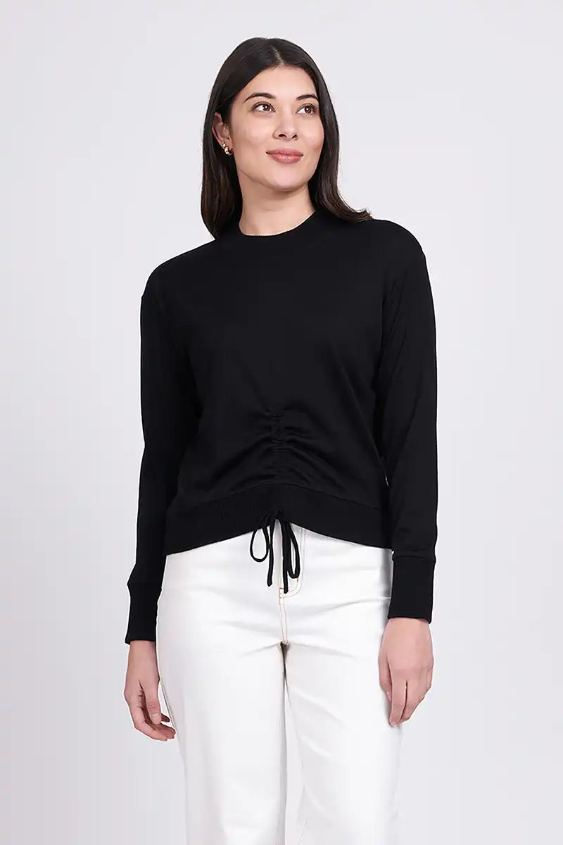 Foil Too Easy Top in Black front