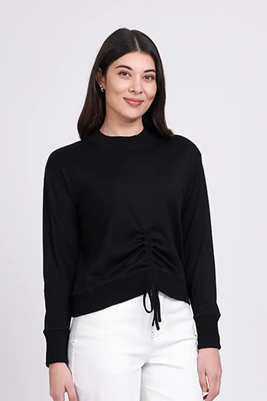 Foil Too Easy Top in Black front