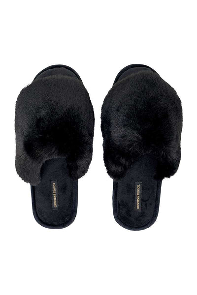 Annabel Trends Black cosy lux slippers