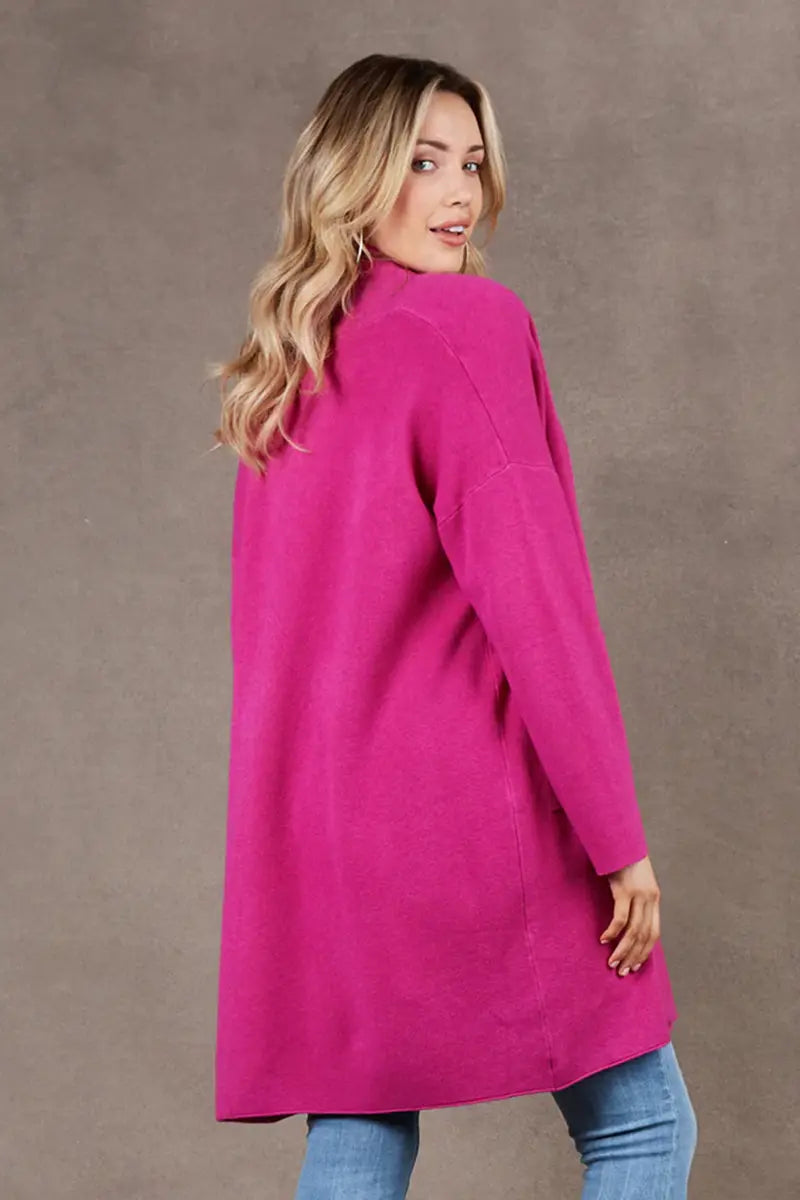 back view of Alawa Cardigan in Magenta by Eb & Ive