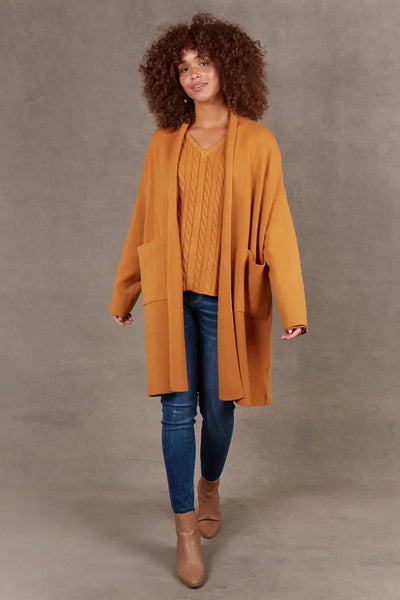 Alawa Cardigan in Ochre by Eb & Ive front