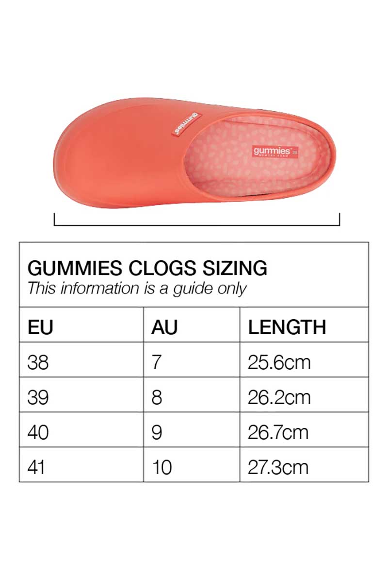 Annabel Trends Gummies Clog Melon Size Guide