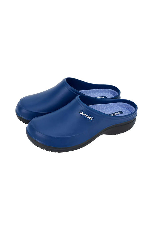 Annabel trends gummie clogs in navy side view