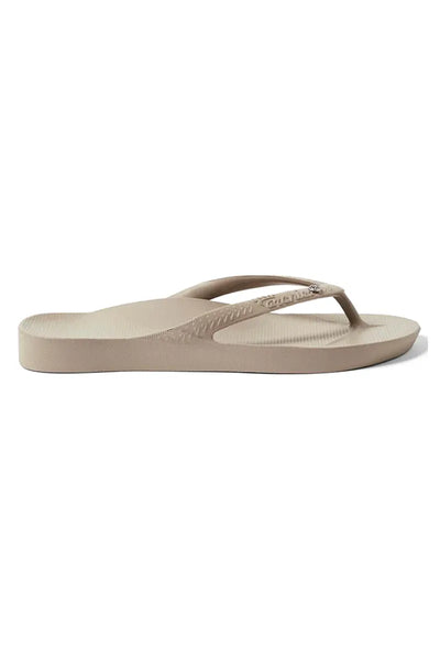 Archies Arch Support Thongs in Crystal Taupe