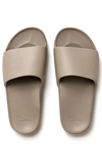 Archies Arch Support Slides in Taupe top