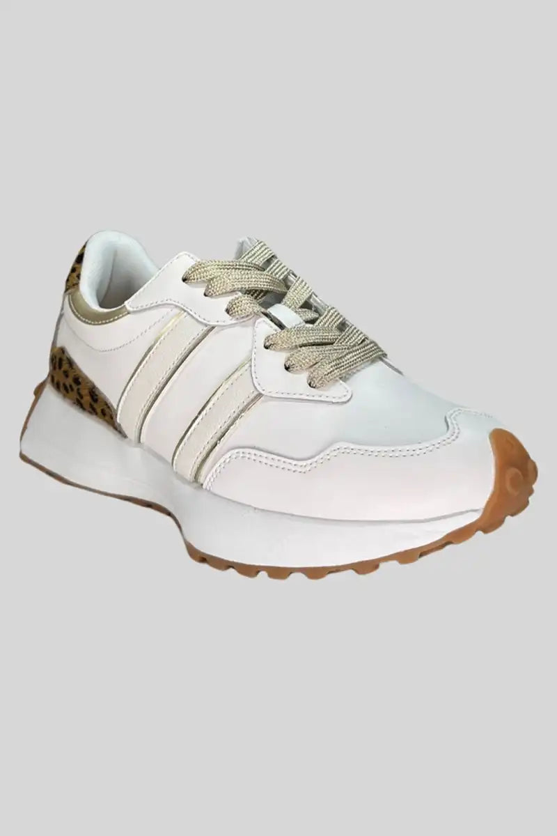 Bay Lane Flex Women's Sneaker in White/Gold