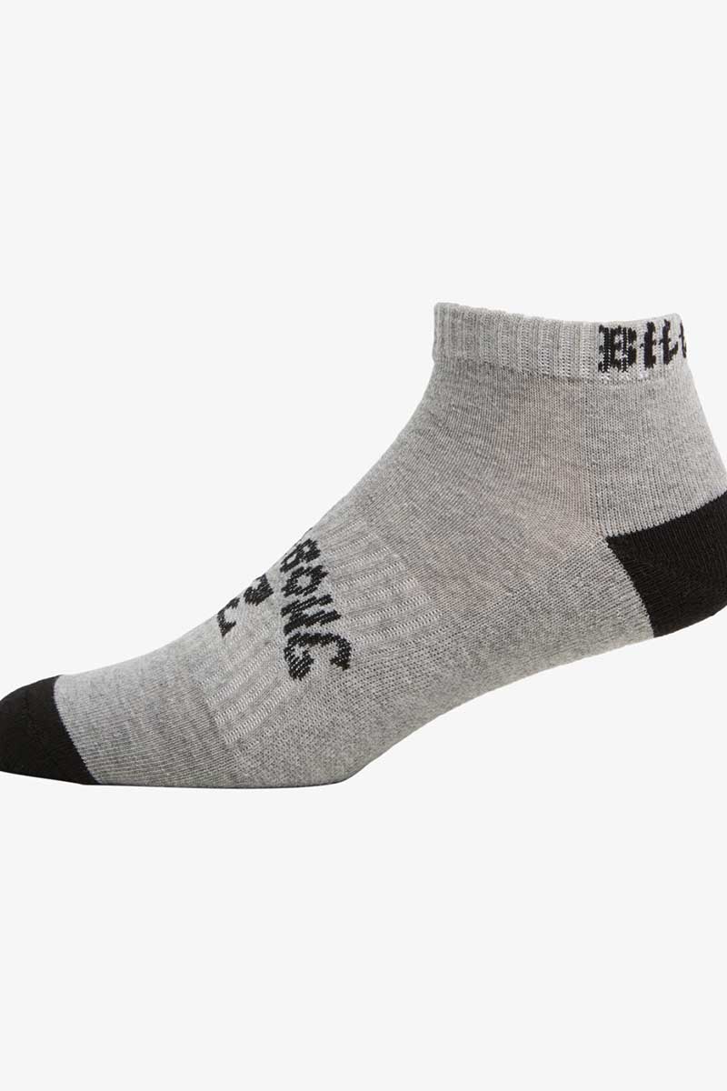 Billabong Boys Ankle Socks 5pk Grey Black