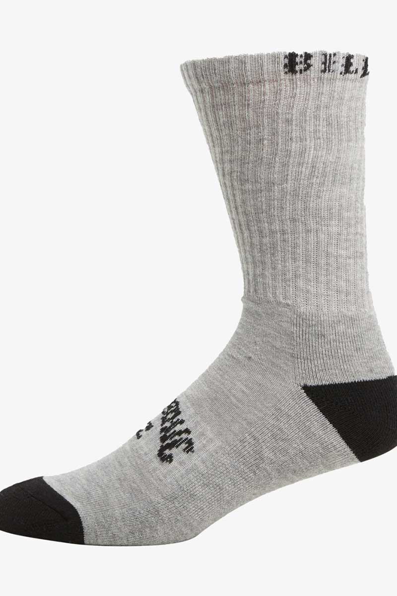 Billabong Boys Sports Socks 5pk Grey Black