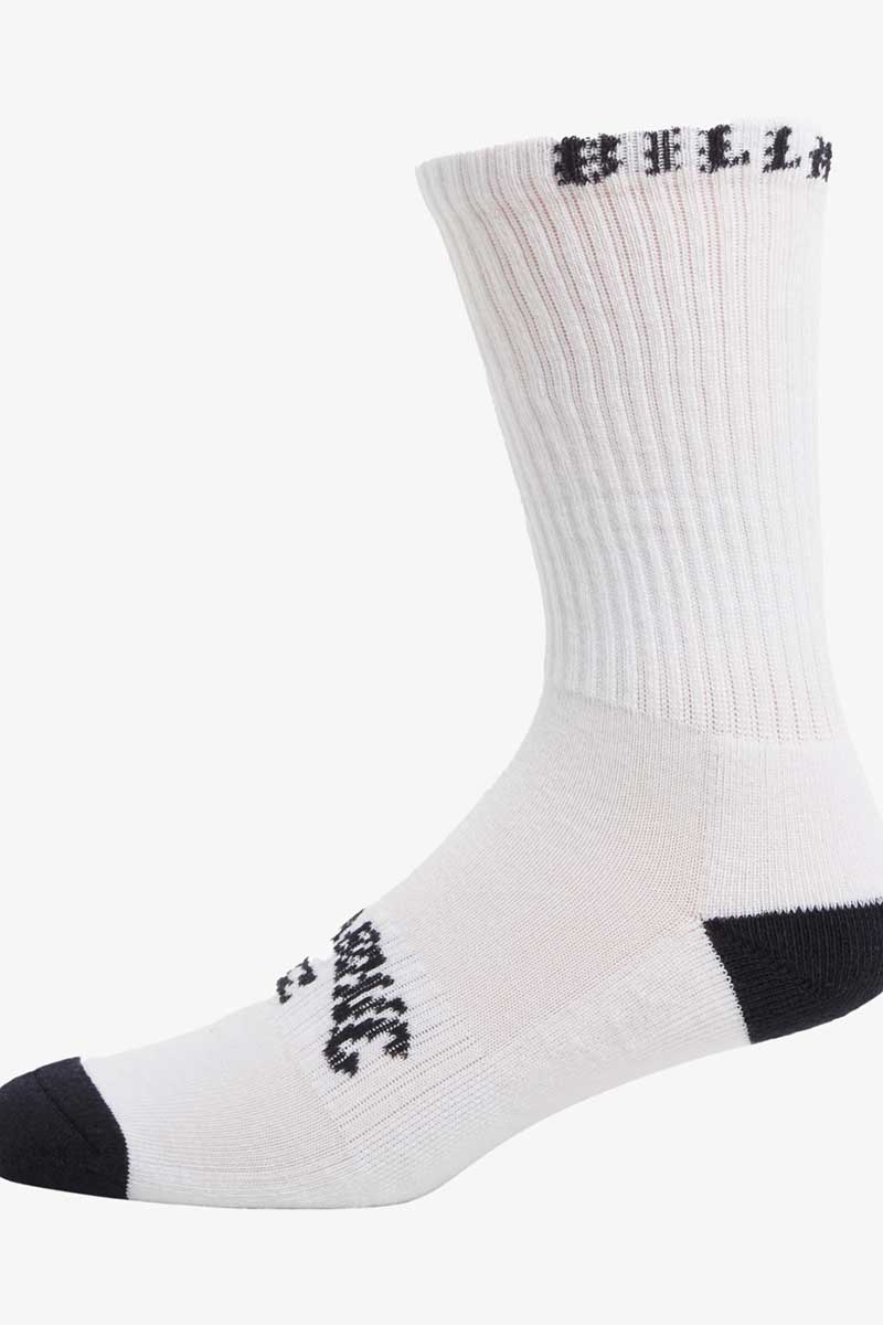 Billabong Boys Sports Socks 5pk White Black