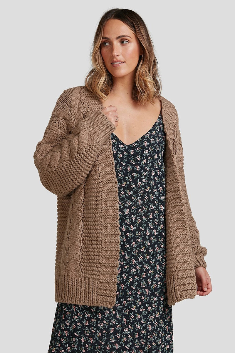 Billabong Its Me Women's Cardigan in Toated Coconut front view