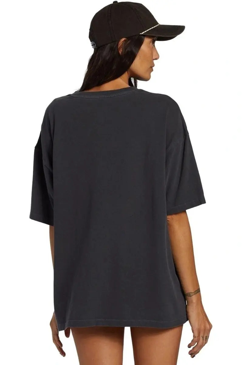 back view of the Billabong Ladies Coral Gardener T-shirt in Black Sands