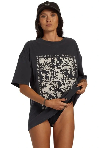 Billabong Ladies Coral Gardener T-shirt in Black Sands