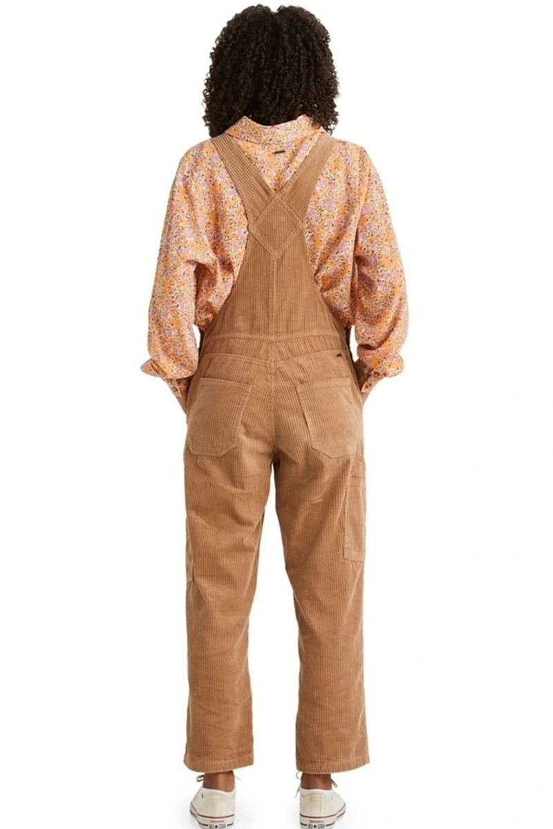 Billabong Leia Cord Overalls in Toffee back view