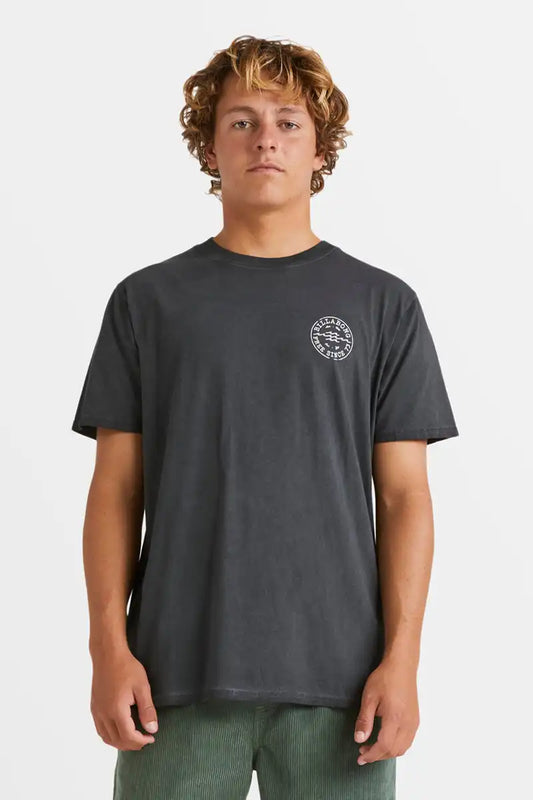 Billabong Mens Big Wave Daz T-Shirt in Black front view