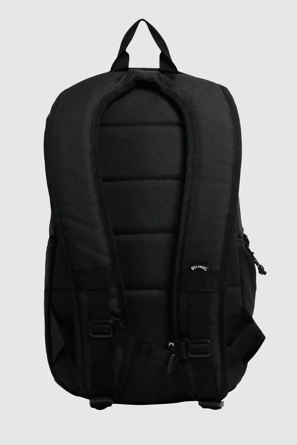 Billabong Mens Norfolk Lite 22L Backpack in Black on a light gray background showing shoulder straps