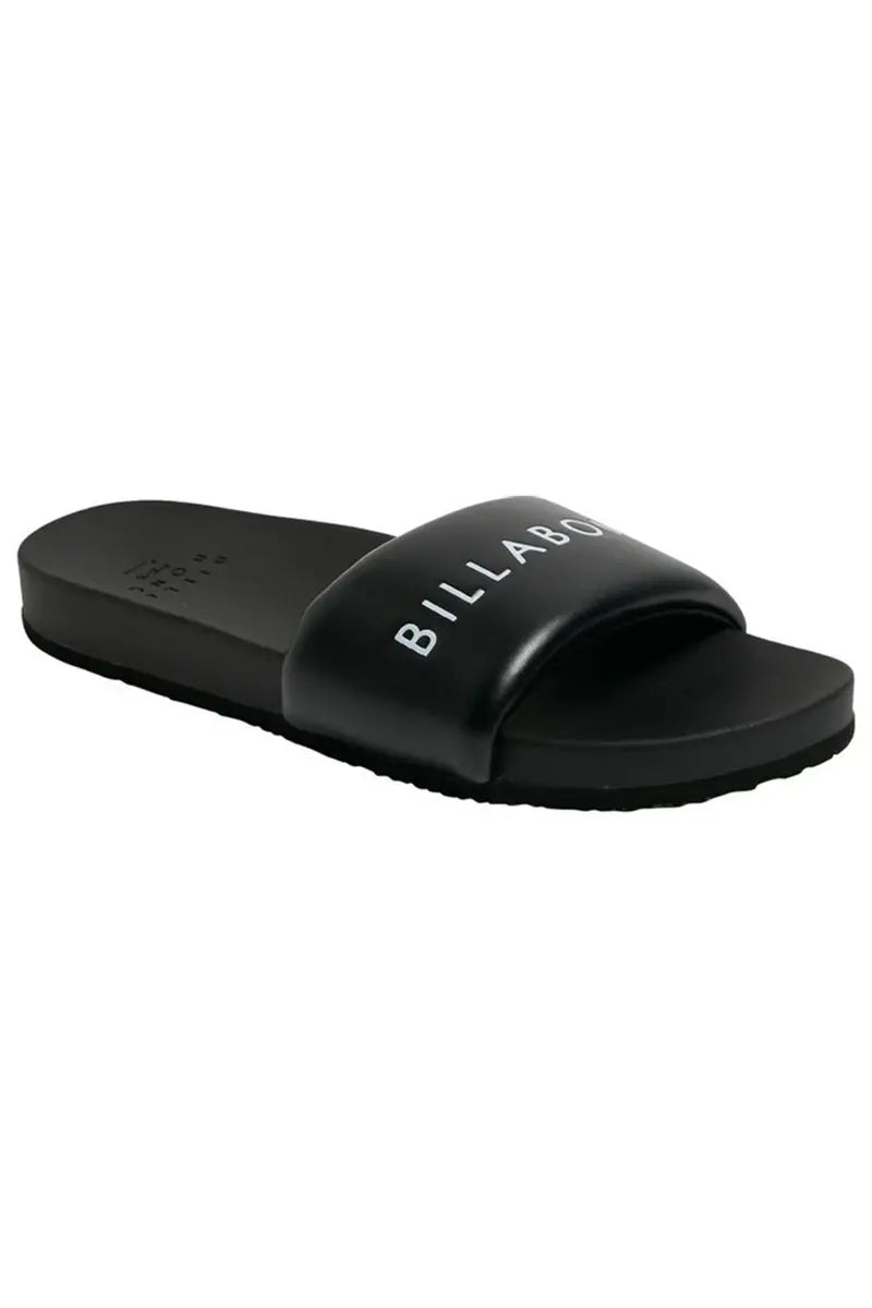 Billabong Women's Serenity Slide Sandal in Black 3/4 front view