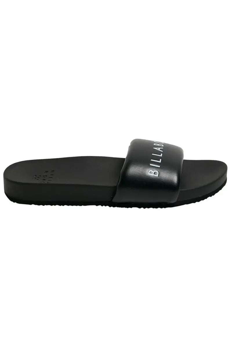 side view of the Billabong Women's Serenity Slide Sandal in Black