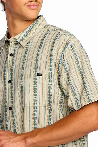 Billabong Sundays Jacquard shirt in Cream close up