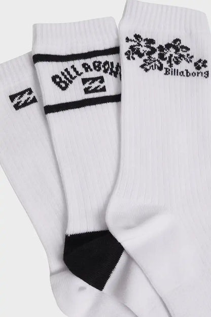 detailed view of the Billabong Women's Good Times Socks 3 Pack