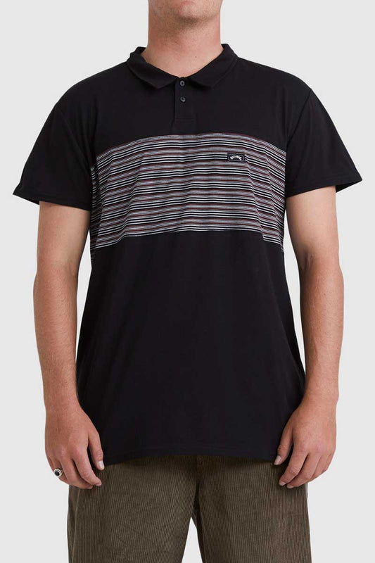 Billabong Polo Top Banded Die Cut in Black - front view
