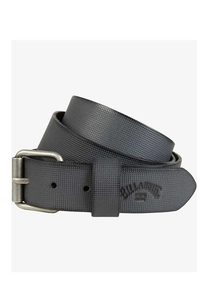 Billabong Mens Daily leather belt in black with silver buckle