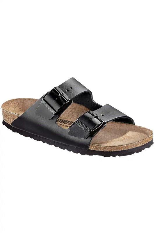 Birkenstock Arizona Black Smooth Leather Side 3/4 view