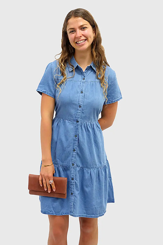 Chambray Button Tier Dress from Country Denim