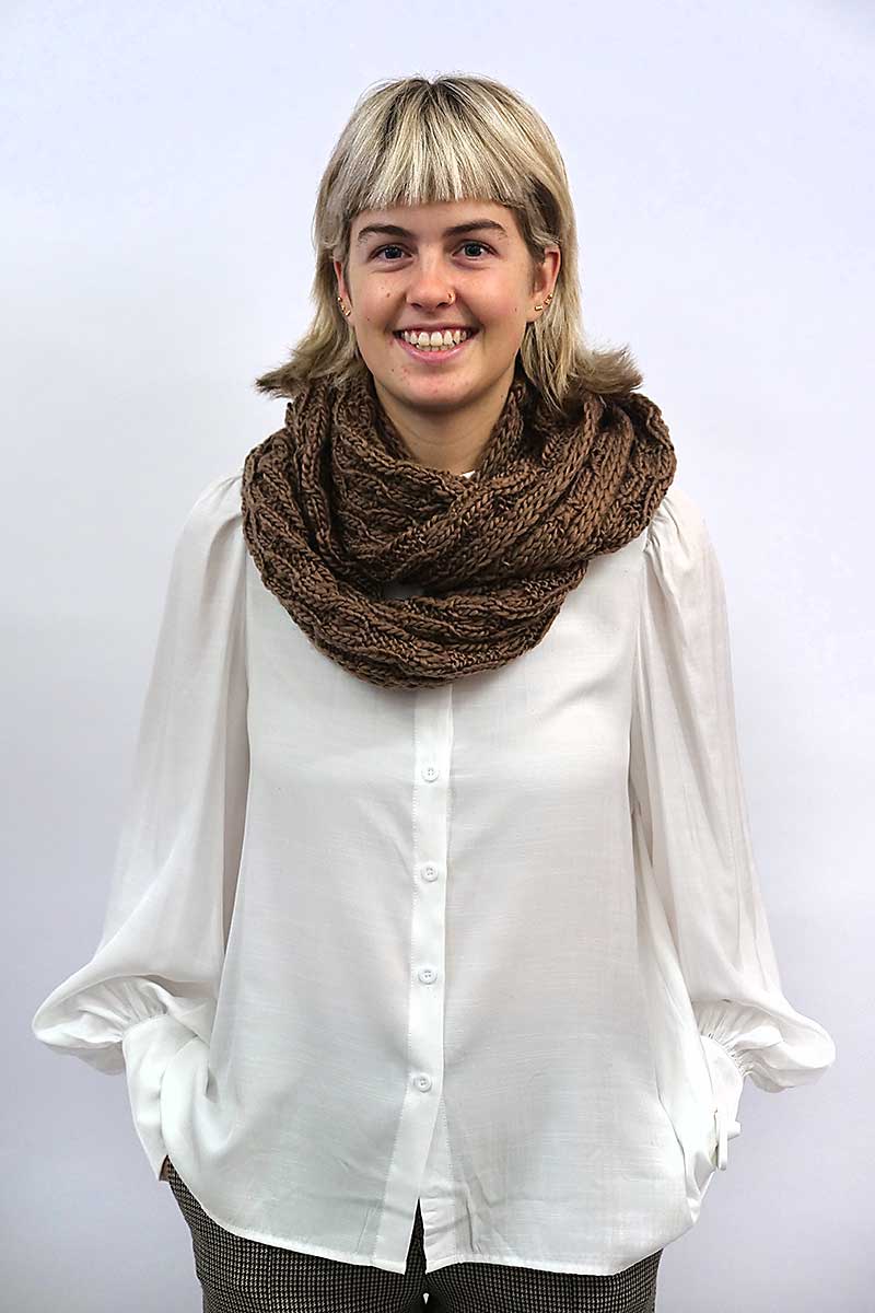 Chille Ladies Snood Scarf in Coffee