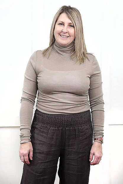 Chille Merino Whisper Top front tucked in