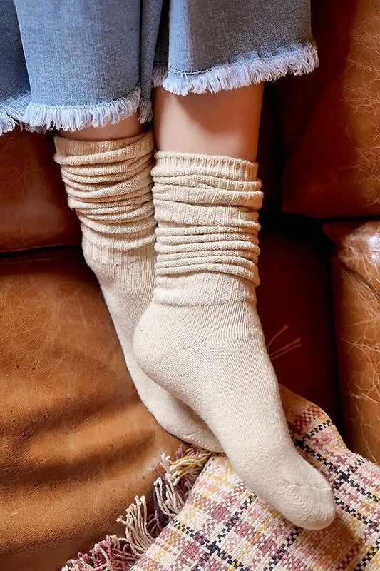 Chille Wool Blend Socks - Bone