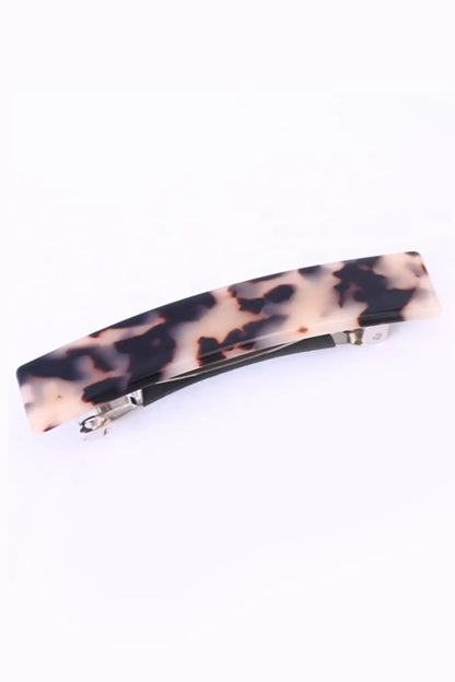 Classic Acetate Barrette Clip Light Tortoiseshell on a white background