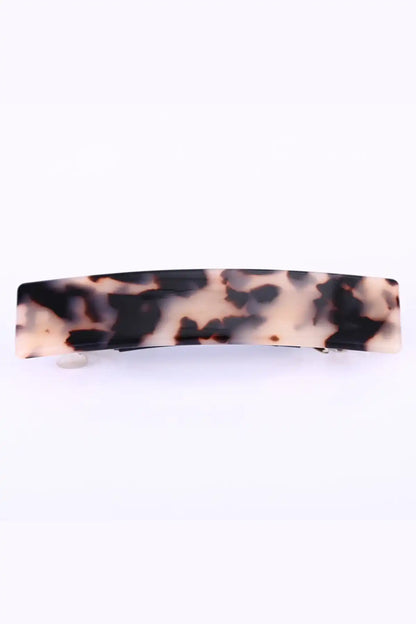 Classic Acetate Barrette Clip Light Tortoiseshell top view on a white background