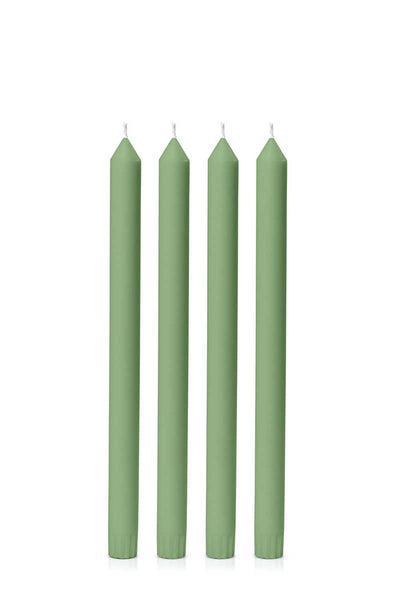 Dinner candle in green set of 4