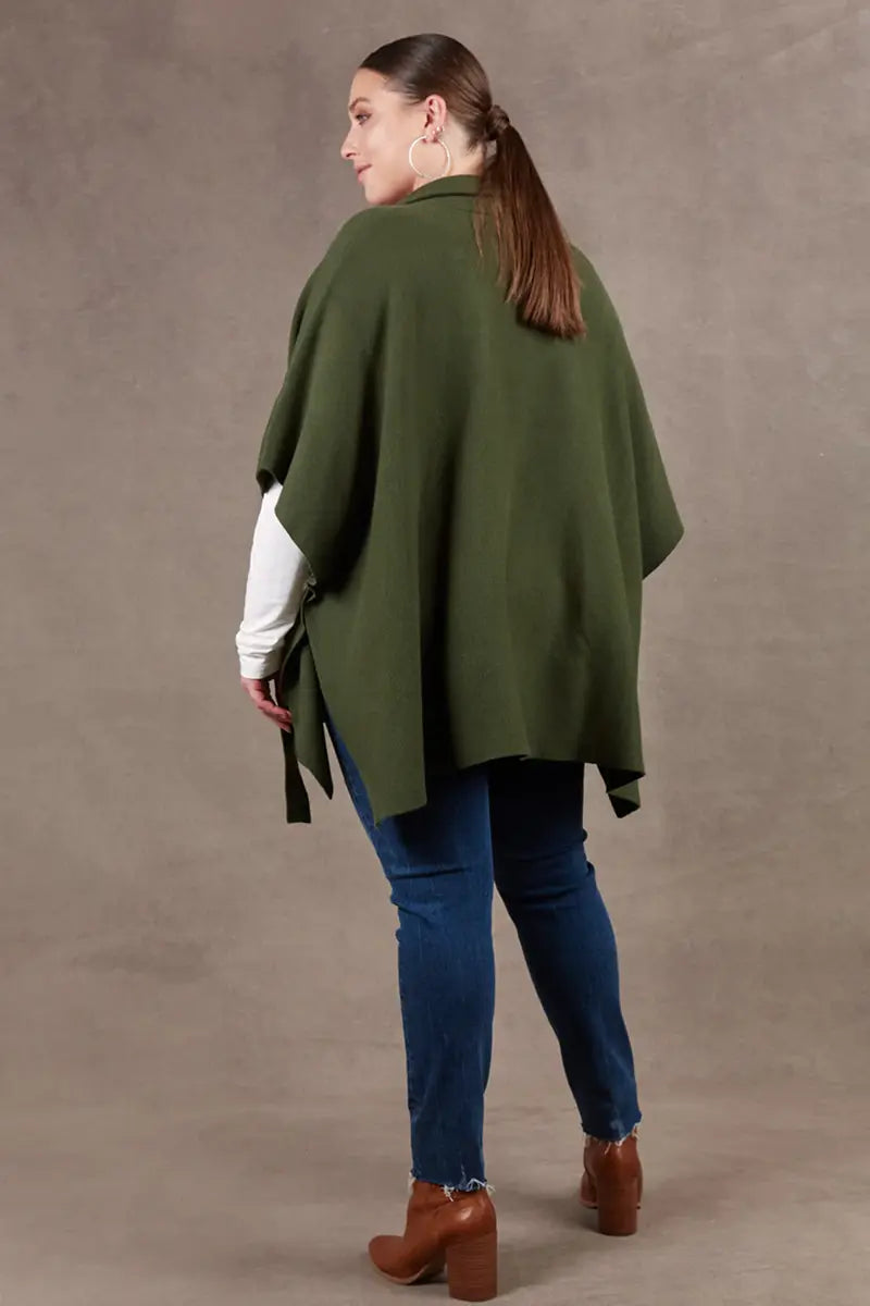 back view of Eb & Ive Nawi Cape in Olive