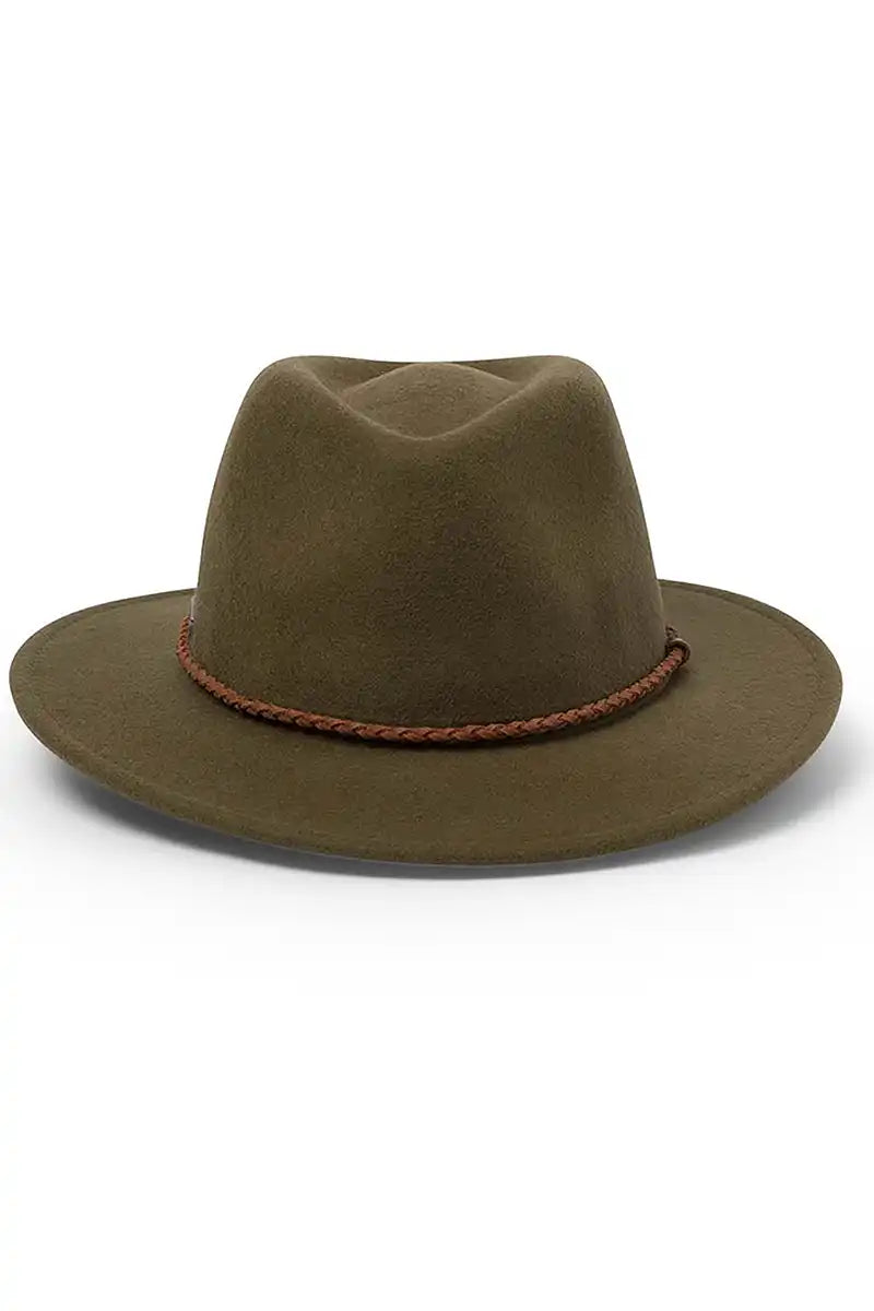 Evoke Beltana Fedora Hat in Lt Khaki front