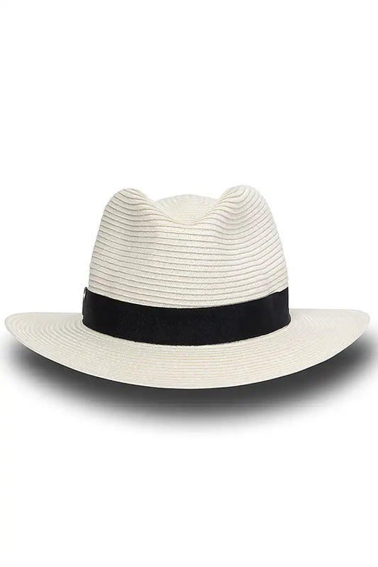 Evoke Ivory Wide Brim Travel Fedora front