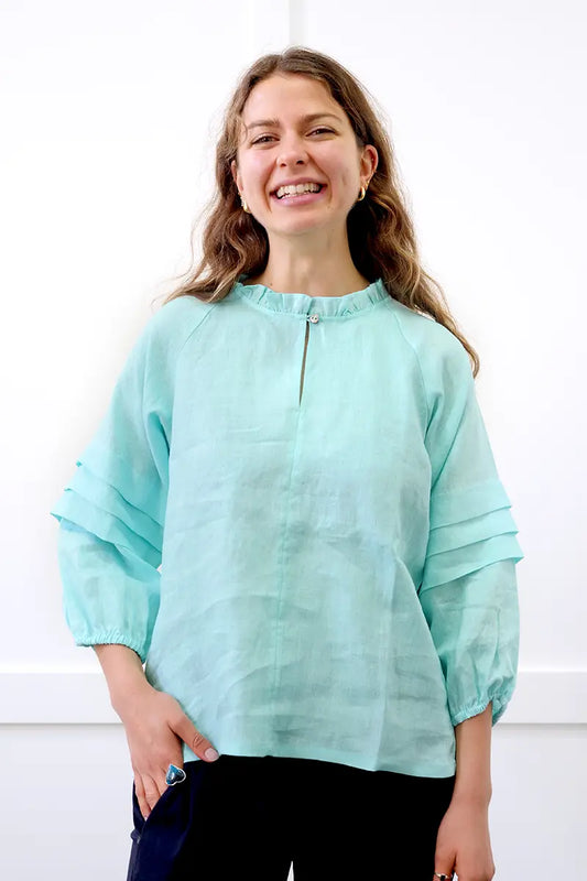 Foil In The Fold Top in Minty