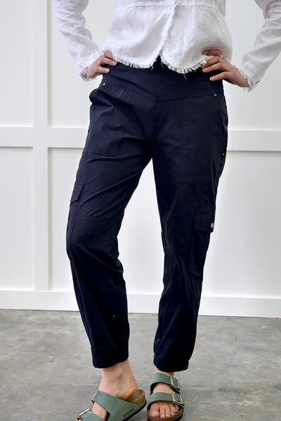 front close up view of the Foil The Goods Pant in Navy