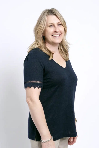 Foil Top All The Trimmings in True Navy side view