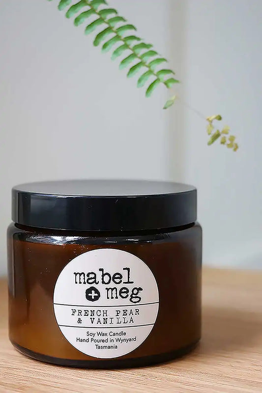 Mabel + meg french pear and vanilla xl soy candle